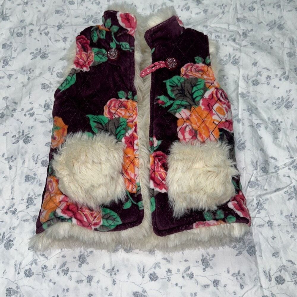 Matilda Jane Fur Floral Once Upon A Time Reversible vest 12-18